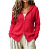 Women's Zip-Up Hooded Knit Cardigan Top for Layering