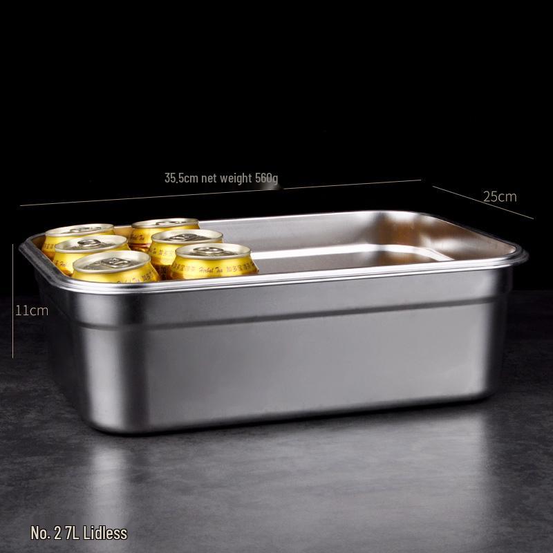 304 Stainless Steel Large Rectangular Food Storage Container for Kitchen and Refrigerator