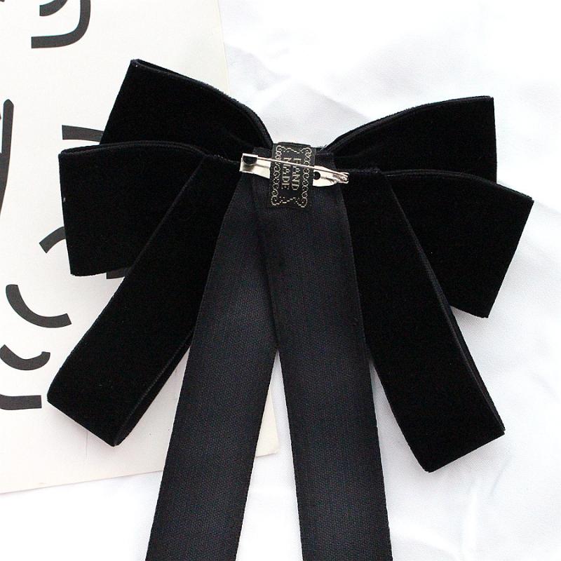 Black Bow Tie Rhinestone Bowknot Brooches For Women Shirt Collar Corsage Jewelry Clothing & Accessories