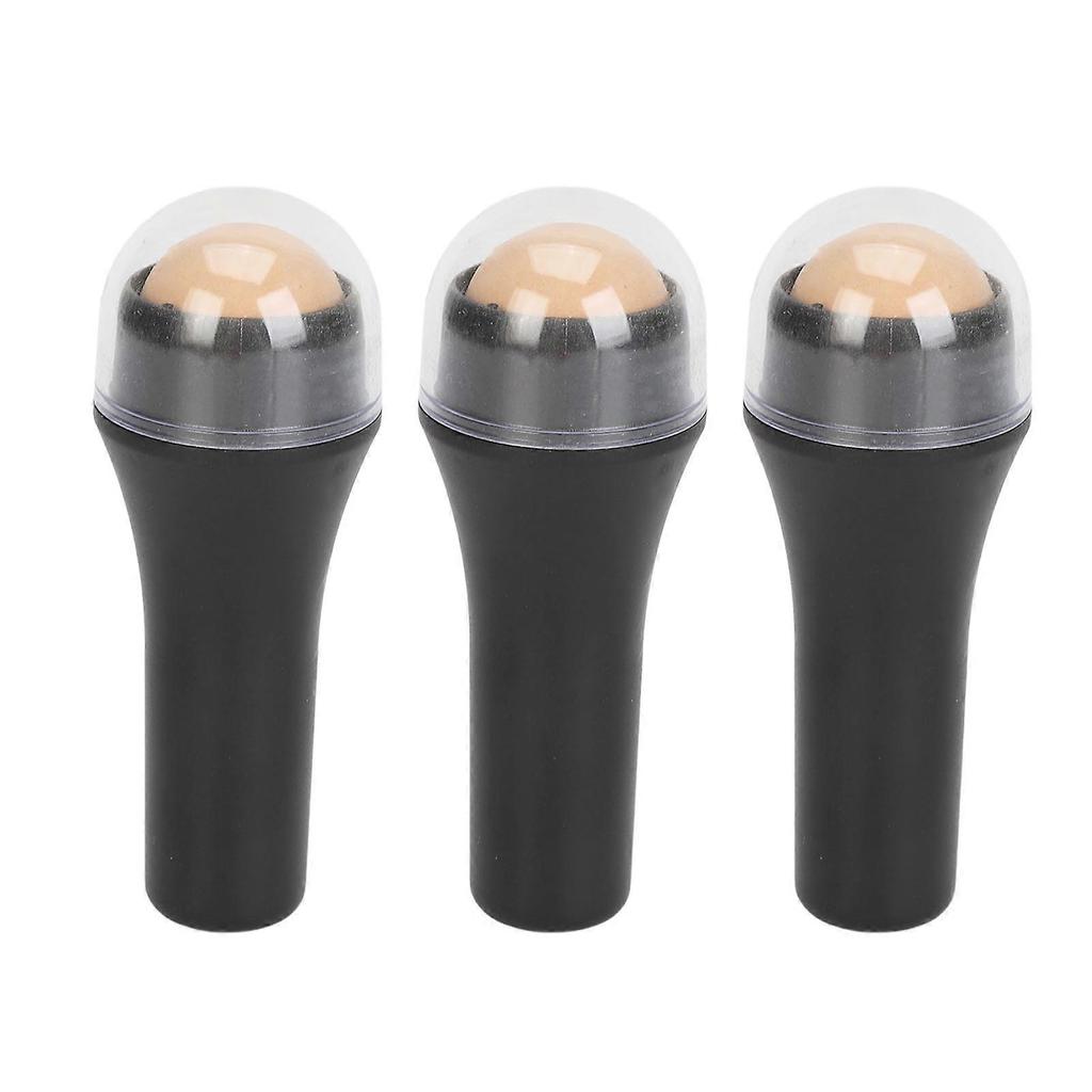 3PCS Volcanic Stone Oil Absorbing Roller Oily Skin Control Portable Compact Reusable Facial Care Tool Black