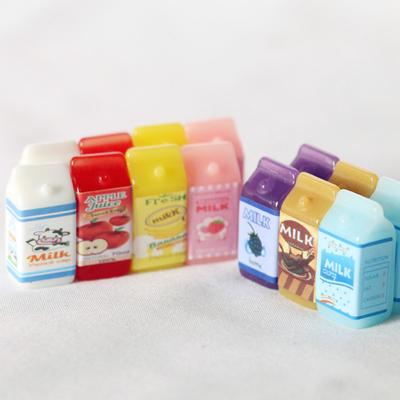 Pretend Play Mini Milk Box Creative Ornament Photo Props Mini Milk Box Kitchen Scene Accessories
