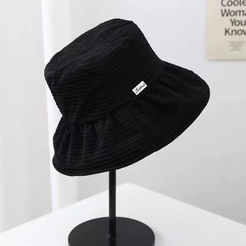 

RICYGVM Summer Women Sun Hat Large Brim Sunshade Basin Cap Fashion Foldable Fisherman Hats Outdoor Beach Travel Sunscreen Visors One Size чорний