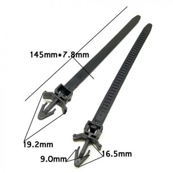 50pcs Black Nylon Zip Tie Car Cable Wrap Clamp Fastener Clips Hose Wire Retainer