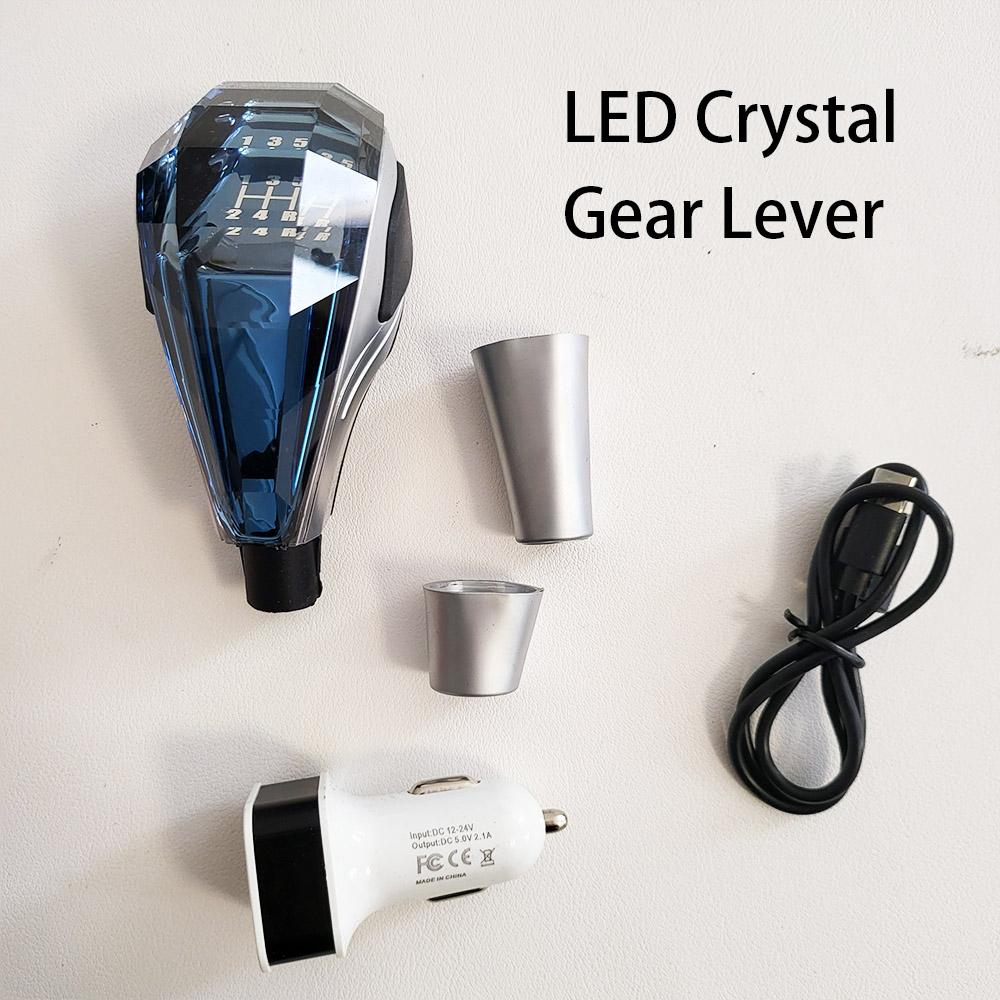 LED Kristall Schalthebelknauf Mit Buntem Licht Manuell Automatikgetriebe Universell Für Toyota/Mitsubishi/Lexus/Honda etc.