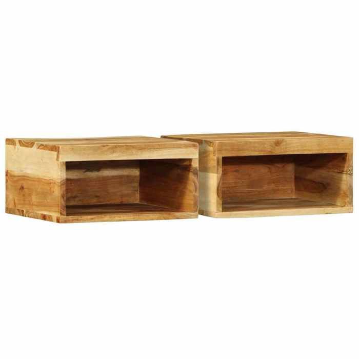 VidaXL Meubles TV muraux 2 pcs bois massif d'acacia, meuble média, meuble latéral, centre de divertissement, meuble HiFi, 4017472