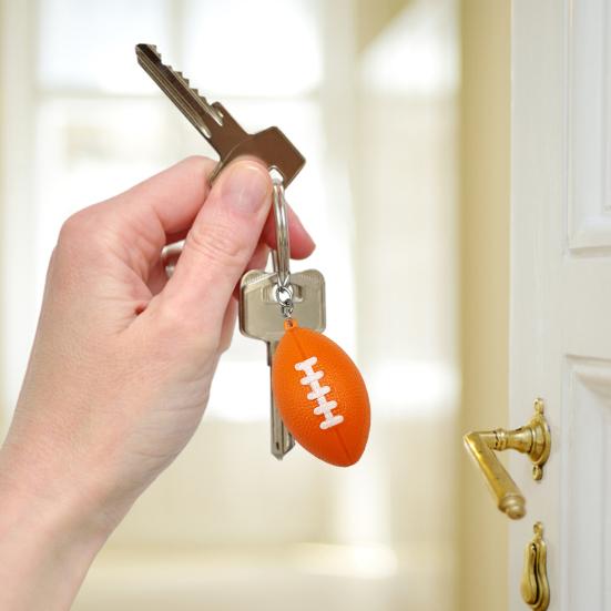 Mini Keychain Pendant Simulation Realistic Rugby Decor Decorative Anti-fall Ornamental Rugby Key Ring Pendant Outdoor Supply