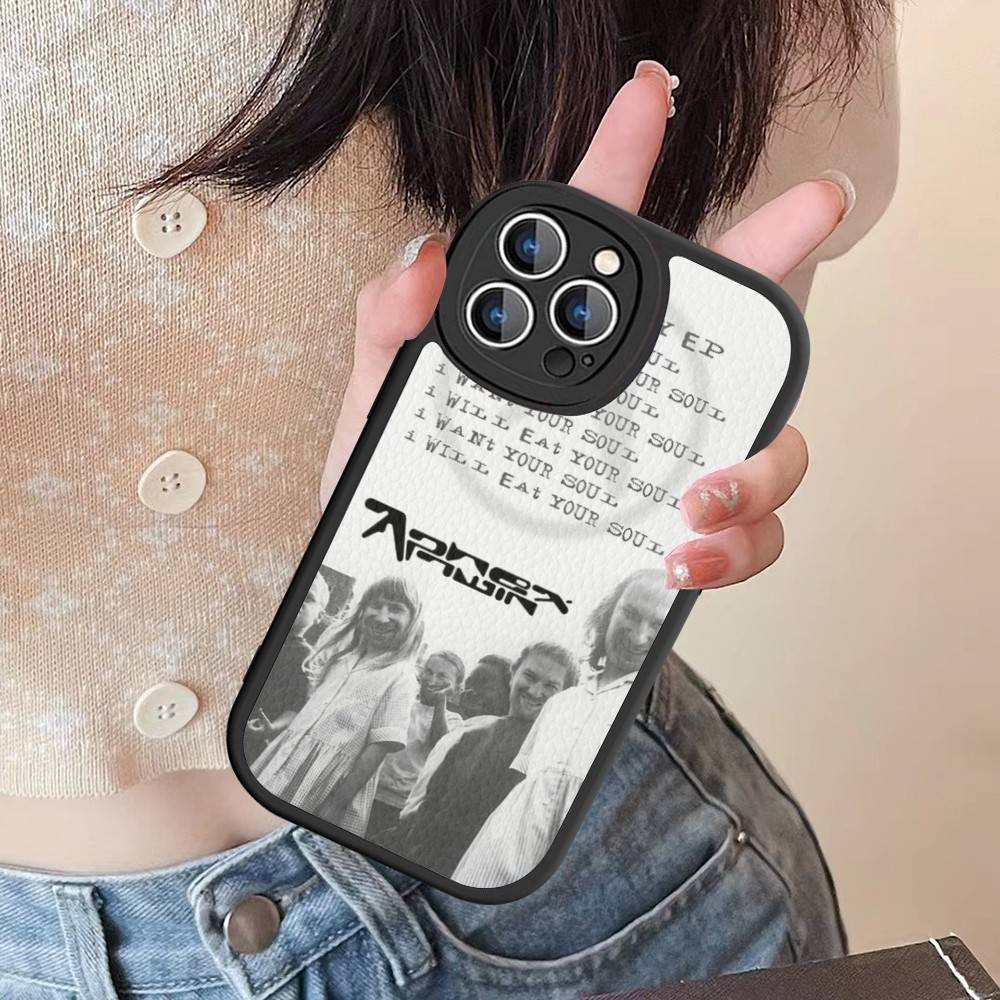 Musician A-Aphex T-Twin Leather Phone Case For Iphone 16 15 14 Plus 13 12 11 Pro Max Case
