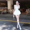 Sweet and salty age-reducing lace edge bow tube top dress women's waist and thin hot girl tutu