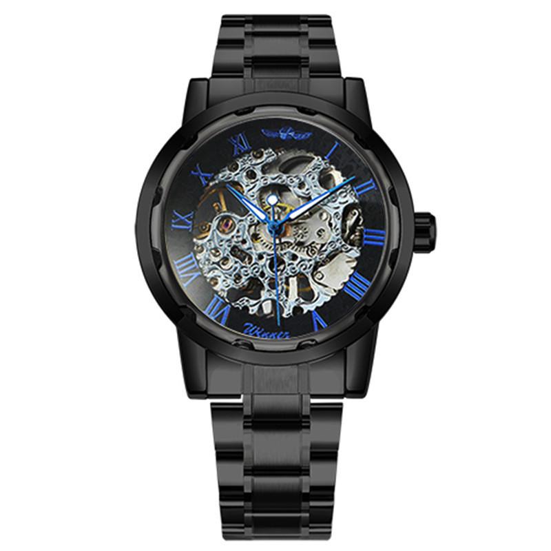 18 Colors Winner Men'S Fashion Business Casual Hollow Room Gold Strap, Manual Mechanical Watch