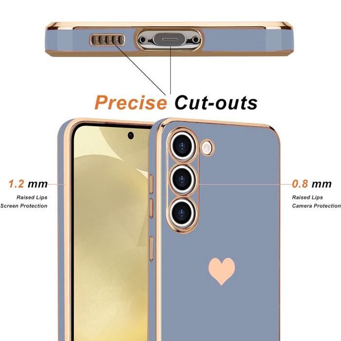Coque - samsung - galaxy a53 5g - antichoc - luxe - motif cœur doré