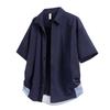 Retro Workwear Short Sleeved Shirt Men's Loose Collared Casual Shirt Summer Shirt