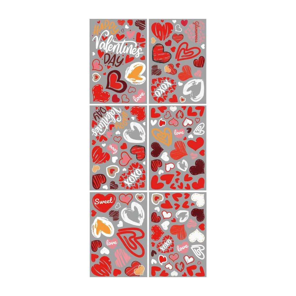 6 Sheets of Valentine'S Day Window Decorations, , Double-Sided Window Decals Perfect for Valentine'S Day And Wedding Decor