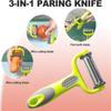 3 In 1 Rotary Peeler 360 Degree with Protective Cover Julienne Slicer Non-Slip Stainless Steel Grater