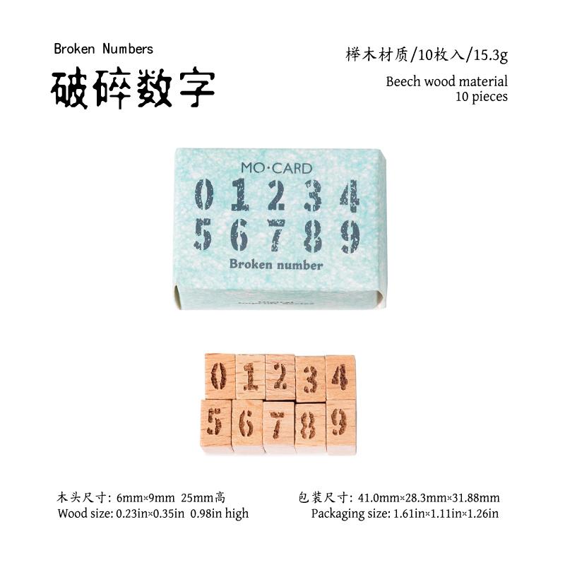 Journal GO 10pcs/set Creative Retro Number Stamp Set for Scrapbooking Vintage Journaling Supplies Cute Wooden Stamps