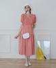Keulleiseu Smoking Frill Short Sleeve Long Dress_Purple