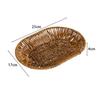 1Pcs Round Rectangular Shape Storage Tray Breakfast Bread Food Plastic Rattan Threads Basket