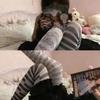 2000S Emo Style Tights Y2K Themed White Leggings with Piano Note Prints Harajuku Style Tights Cute Cosplay Socks