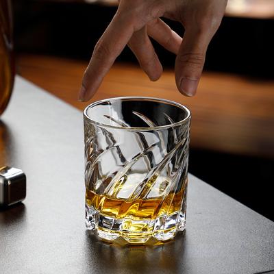 2022 Enjoyable Whiskey Glass Rotating Sommelier Relaxed Crystal Wineglass Old Fashioned Flow Shadow Whisky Cup Healing Beer Mug