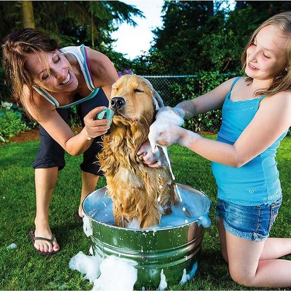 2 Buc. Perie de Masaj pentru Baie și Toaletare Animale de Companie cu Distribuitor de Săpun și Șampon, Peri Moi din Silicon pentru Câini și Pisici cu Păr Lung Scurt