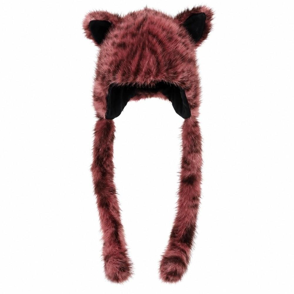 Animal Ears Earflap Hat Thick Plush Winter Fluffy Hat Thermal Plush Bonnet Faux Fur Cap Daily Wear
