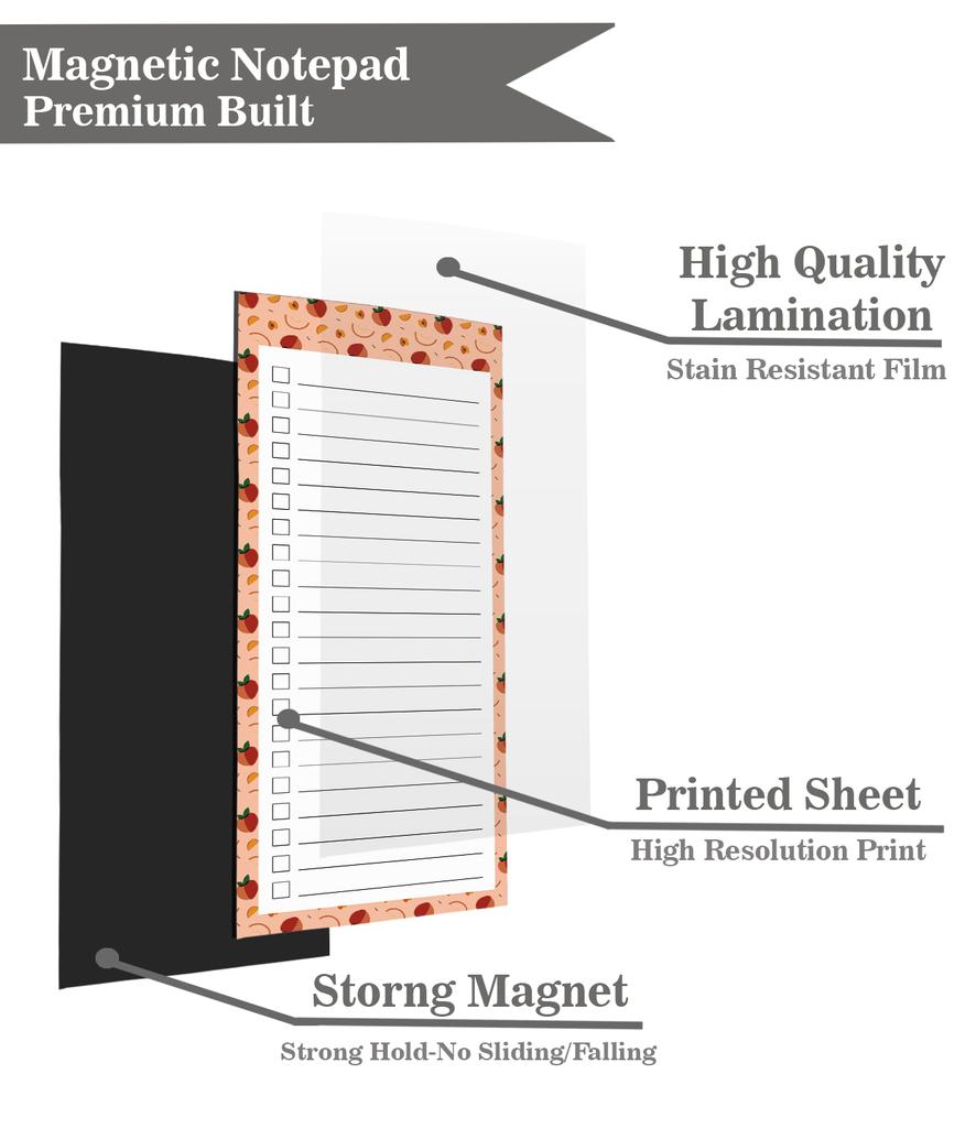 Inkdotpot Pack of 6 Funny Magnetic Dry Erase List For Fridge, Wipe Clean w  NoStain, Quick Notes Shopping & Grocery List