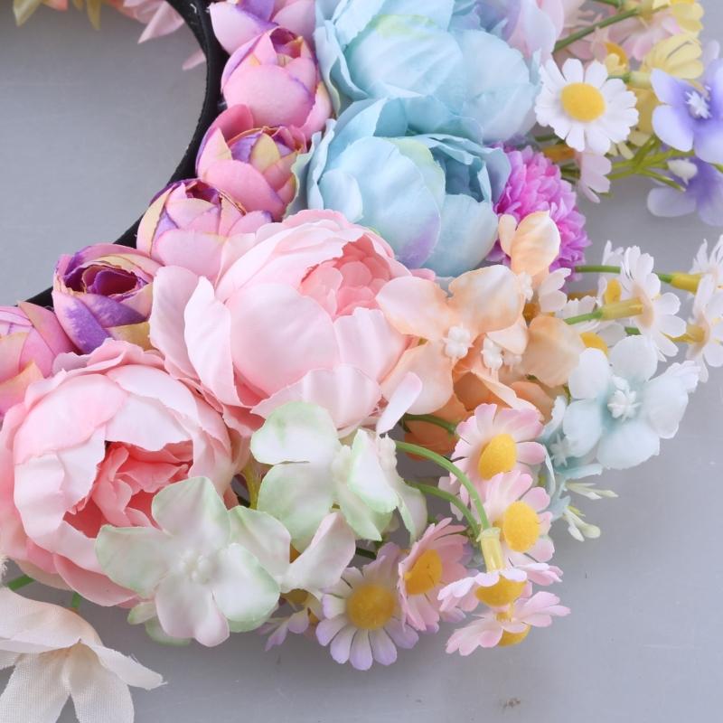 Bridal Garlands Florals Crown Wedding Flower Headband Beach Wreath Hairband Girls Hair Accessory Women Head Hoop Props