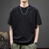 2025 Summer Men's Loose Fit Combed Cotton Ice Silk Cool Short Sleeve T-shirt - Breathable American Casual Half Sleeve Tee