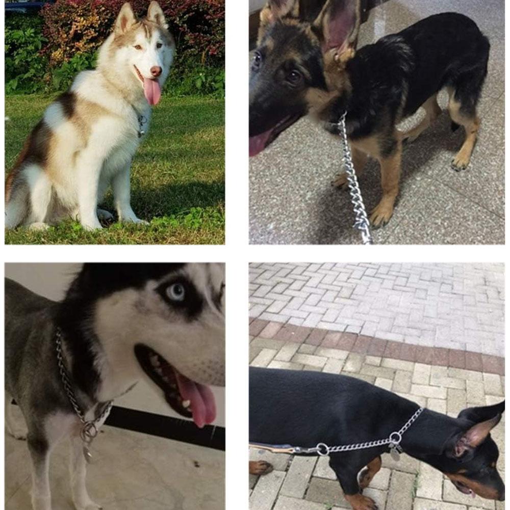 Dog Training Slip Chains Heavy Metal Dog Choke Collar Adjustable Chrome Plated P Chain Dog Collar for Pet Puppy Medium Large Dog