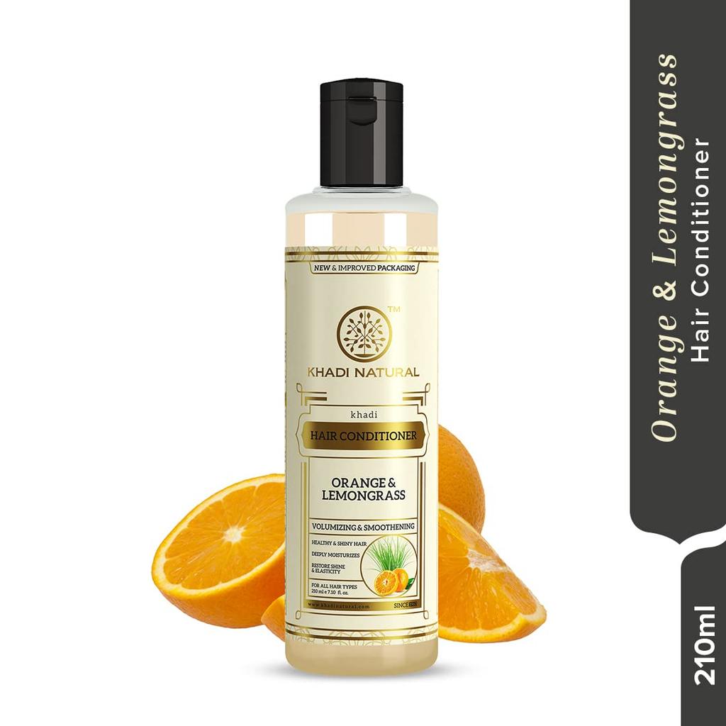 KHADI NATURAL Orange And Lemongrass Herbal Hair Conditioner 210 Ml For Frizzy And Damaged Hair