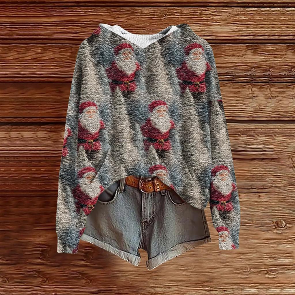 Sweatshirts For Women Knit Sweater Cute Shirt Fall Pullover Hooded Sweatshirt