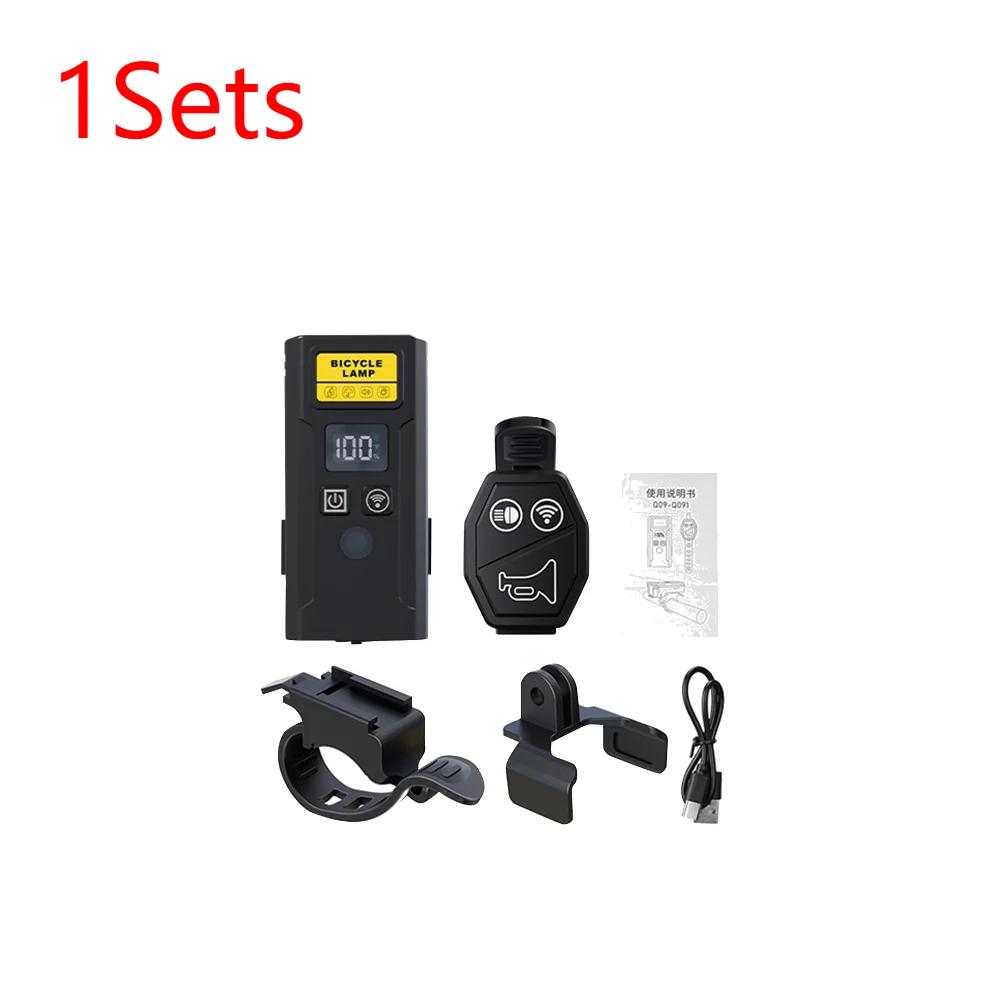 1/2 Sets Bicycle Front Lamp with Horn Smart Light Sensor Bike Handlebar Flashlight Remote Control Headlight Bicycle Accessories