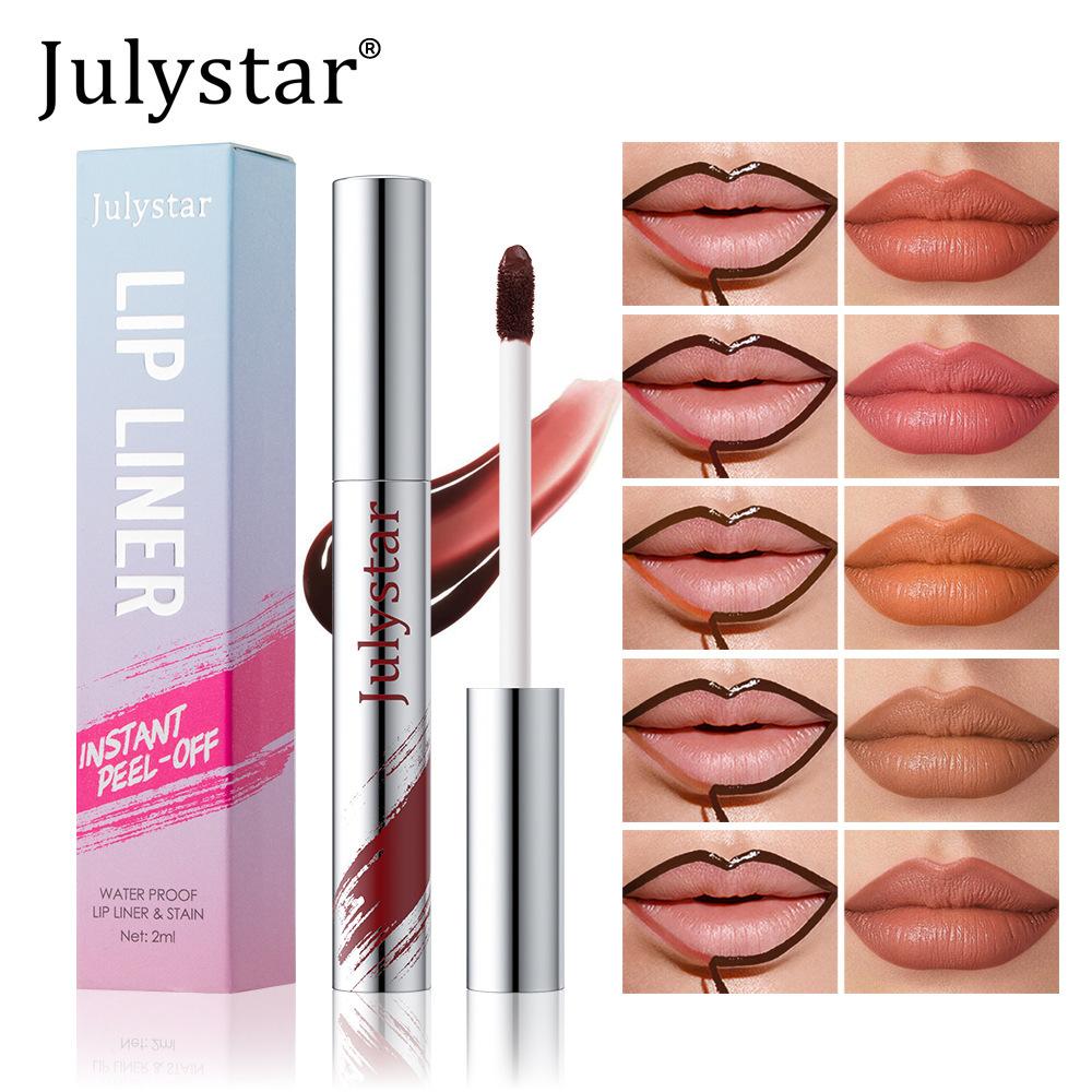 Peel Off Läppenna Stick Vattentät Långvarig Tatuering Läppglans Matt Flytande Läppstift Kontur Brun Toning Riv av Läppfärg