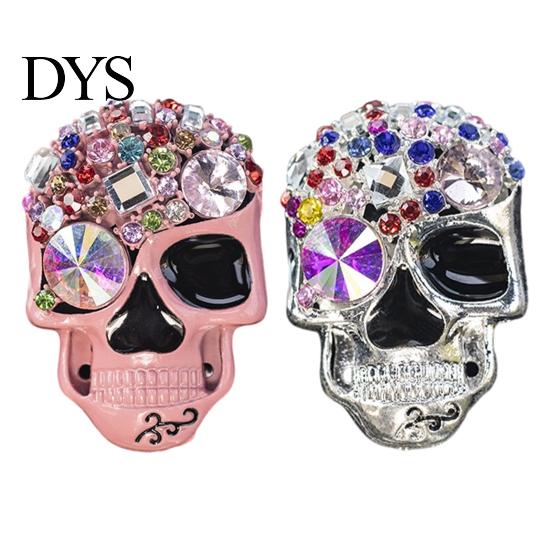 Skull Car Air Freshener Bling Vent Clips, Rhinestone Diffuser Clip, Shiny Personalized Outlet Decoration Conditioner Decoration, Funny Auto