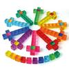 20-98pcs Rainbow Crystal Acrylic Cube Stacked Gemstone Blocks for Children To Learn Color Sensory Building Blocks