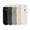 5/10 Pairs Comfortable Casual and Versatile Women's Autumn Winter Mid Calf Socks with Embroidered Heart Cotton Long Socks Cute Cotton Socks