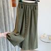 Spring and Summer Cotton and Linen Literary Skirt Retro Simple Mid-length Elastic Waist A-line Skirt