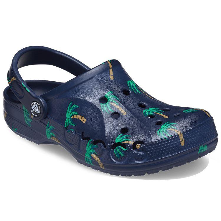 Crocs Classic Clog EVA Palm Tree Print Beach Sandals Unisex Sandals Blue 206230-410