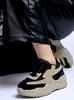 Chunky Platform Sneakers for Women Colorblock || Lace-Up Athletic Shoes with Wavy Sole Design Casual and Party