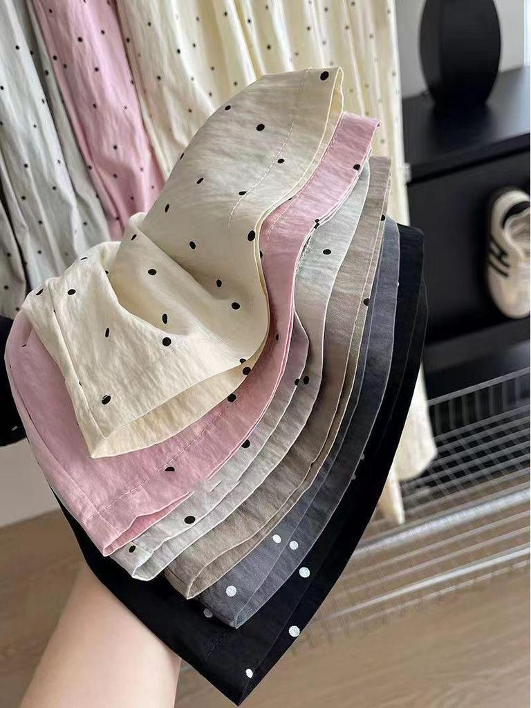 Summer Polka Dot Wide-Leg Yamamoto Pants: Women's Loose, Slimming, Drapey, Floor-Length Casual Pants