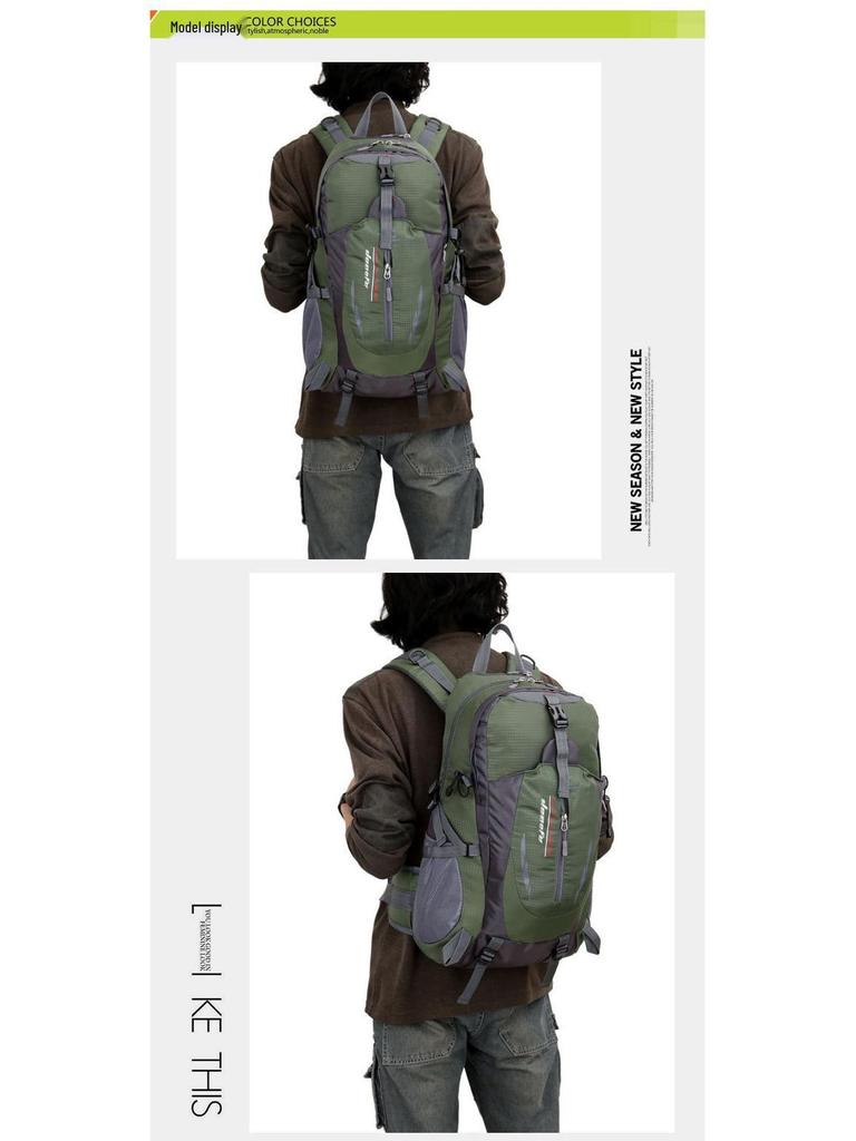 Unisex 40L Water-Repellent Hiking Backpack for Travel and Mountaineering