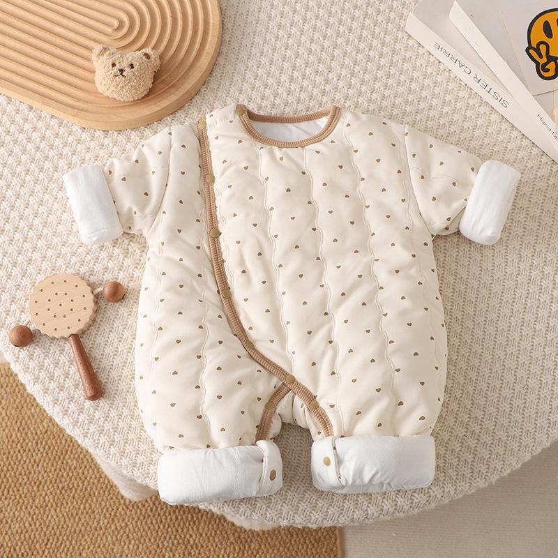 

Unisex Baby Three-Layer Warm Long Sleeve Romper for Autumn & Winter 73cm