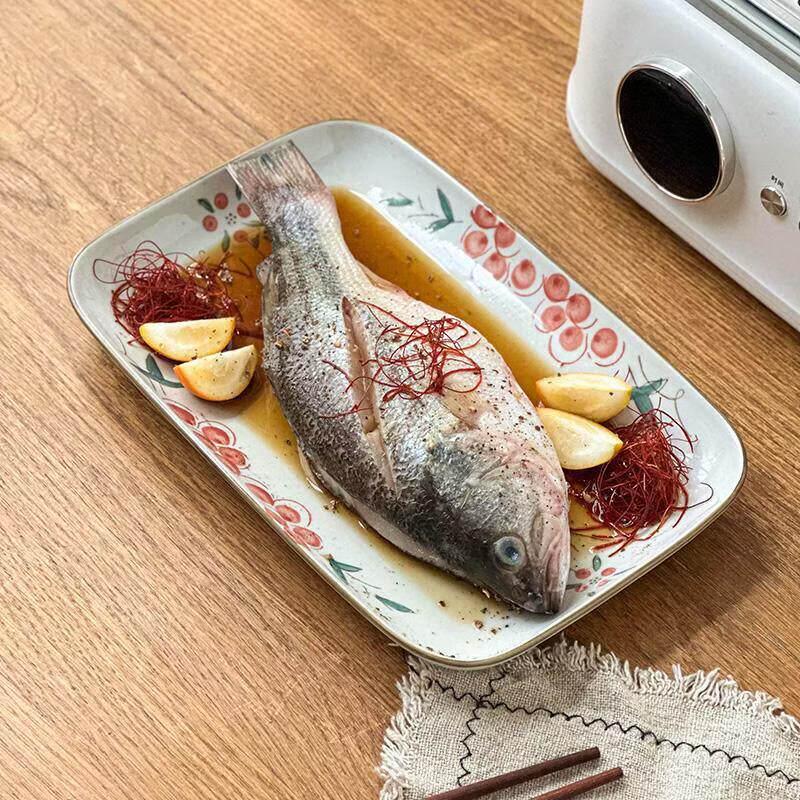 Ru Han Underglaze Ceramic Rectangular Serving Platter