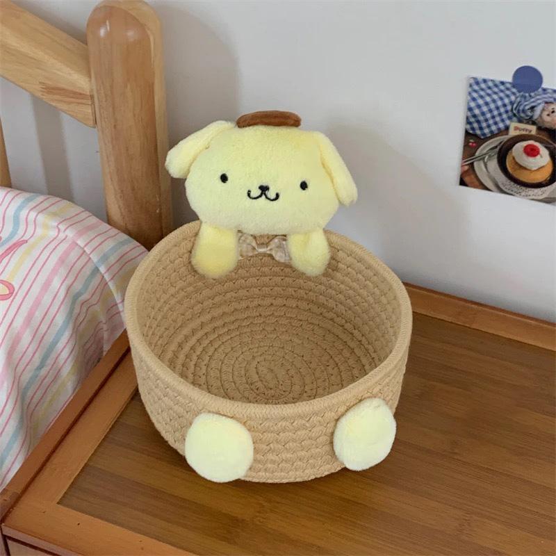 Cute Cat Shaped Storage Basket Kawaii Desktop Organizer For Snacks Cosmetics Girls Room Decor Pastel Home Decor