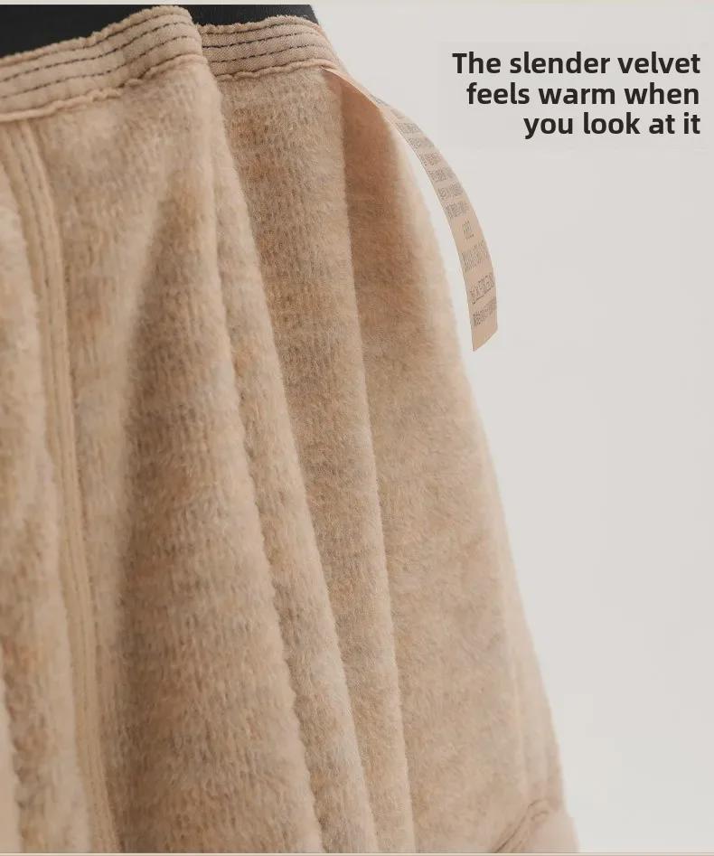 Severovýchodní bavlna Pětivrstvé zesílené zimní teplé kalhoty s chrániči kolen - Unisex legíny s vysokým pasem