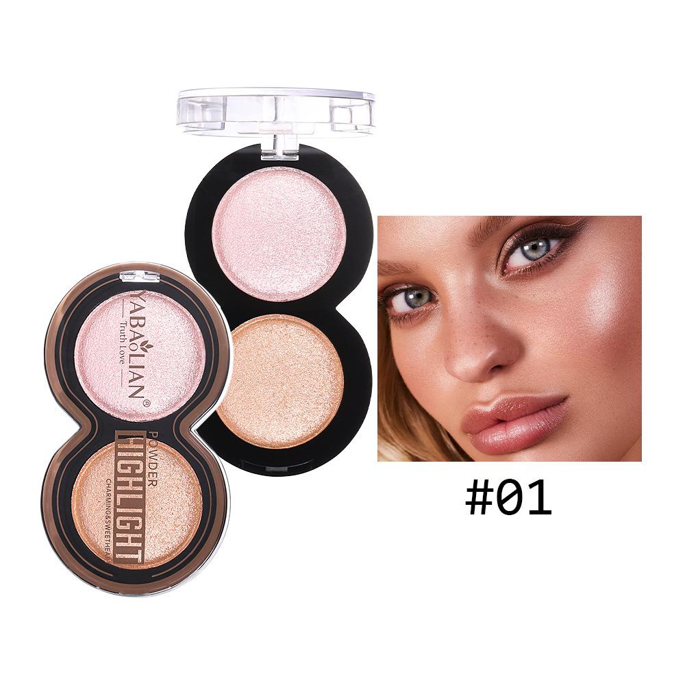 Combination Highlighter Powder Makeup Palette, Shimmer Glitter Highlighter Palette High Pigment Face Illuminator Makeup Gloss