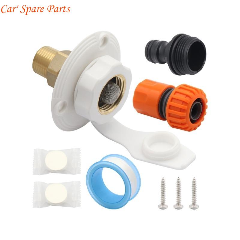 

Y4UA RVs Water Inlet Brass Fitting ABS Housing Included Water Fill Hatches білий