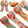Thanksgiving 5 Yards Pumpkin Orange Ribbon for Crafting and Gift Wrapping Fall Harvest Polyester Ribbons