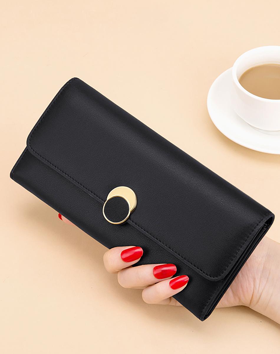 

Wallet Women S Long Clutch Bag Women S Bag Leather Multi-Card Holder Holder Versatile Coin Purse чорний