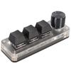 USB Mini 3 Key Keypad with Knob DIY Programmable Type C Wired Connection Blue Switch One Handed Keypad for Gaming Black
