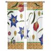 Plant Leaves Vintage Pattern Chiffon Sheer Curtains for Living Room Bedroom Home Decoration Window Voiles Tulle Curtain